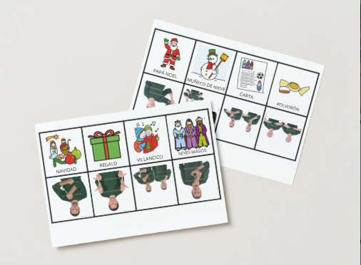 Vocabulario de Navidad con pictogramas y lengua de signos (LSE)